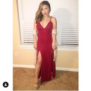 Dark red dress